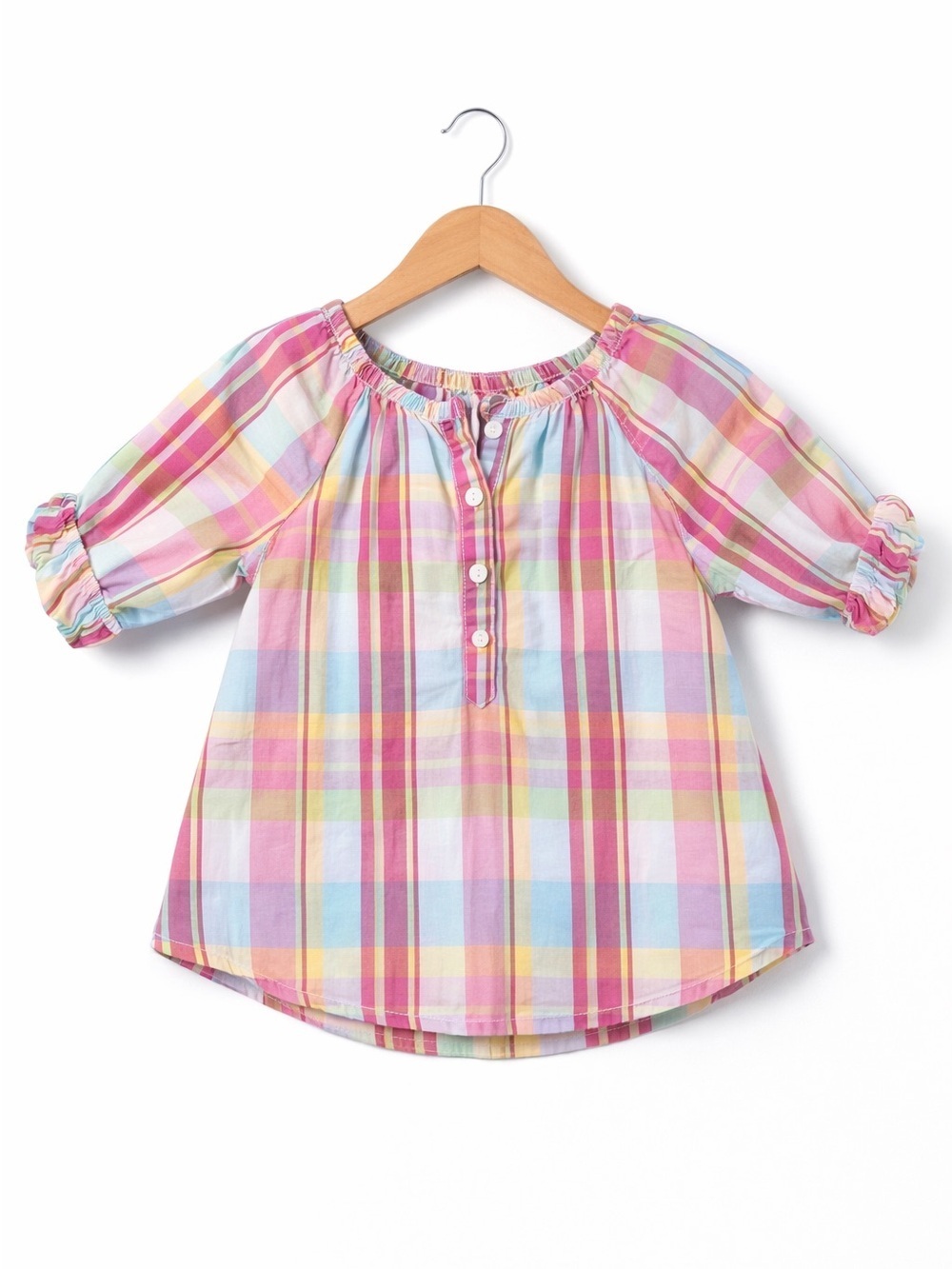 10/$15 George Colourful Plaid Cotton Blouse